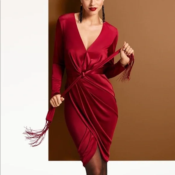 open lace back dress Altuzarra Wrap-effect Kat Midi Dress for SALE